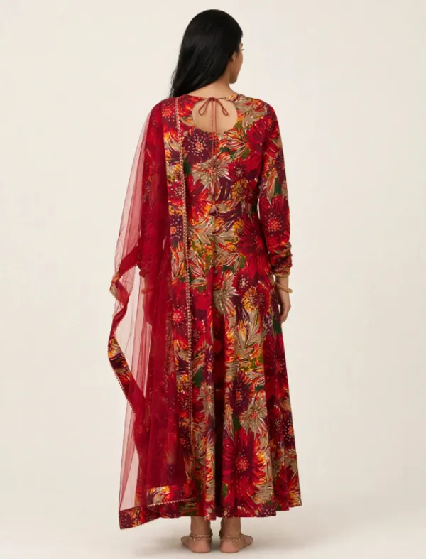 Red_Floral_Print_Anarkali_Suit_Set_for_Women