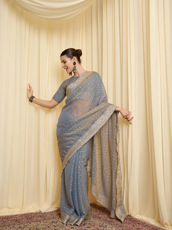 Grey_Satin_Sheer_Embellished_Saree_For_Women