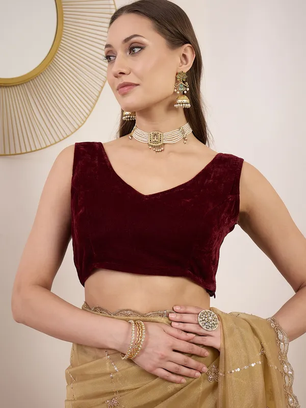 Golden_Beige_Satin_Embellished_Saree_For_Women