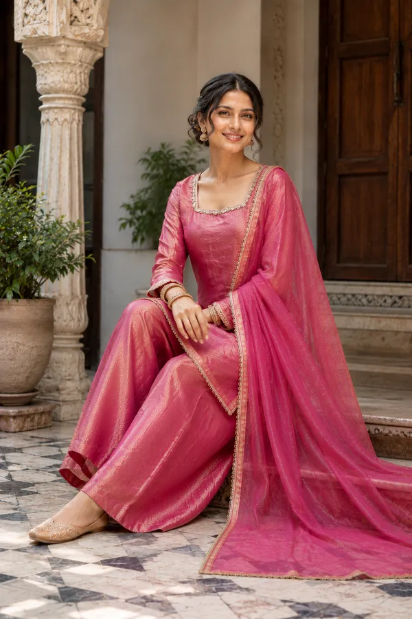Pink_Satin_Straight_Kurta_Sharara_Set_For_Women