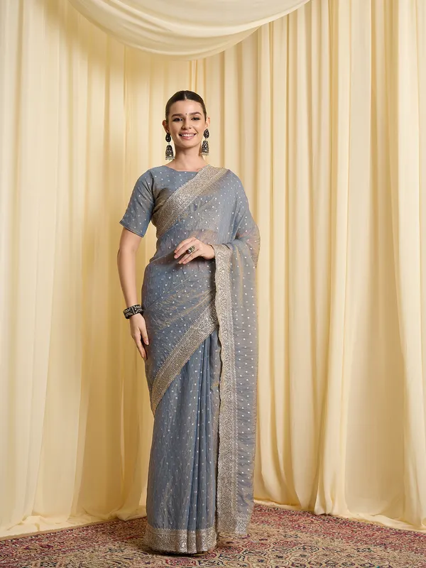 Grey_Satin_Sheer_Embellished_Saree_For_Women