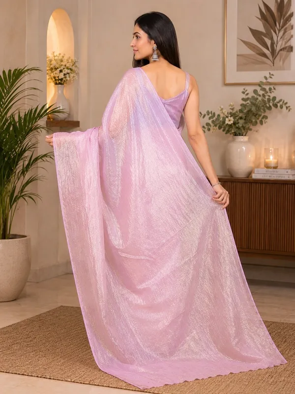 Pink_Satin_Shimmer_Floral_Saree_For_Women