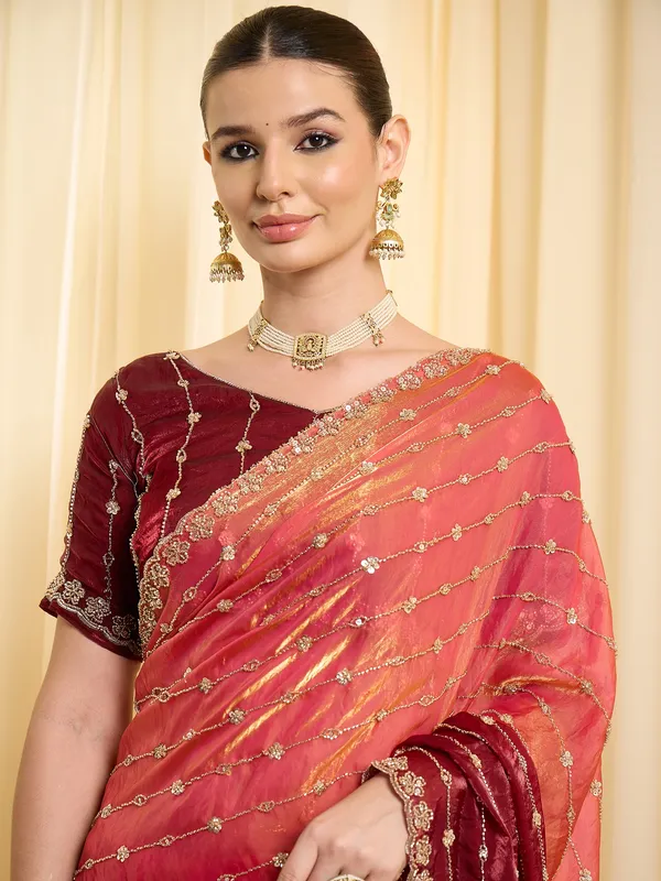 Maroon_Satin_Floral_Embroidered_Saree_For_Women