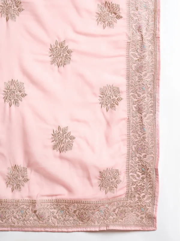 Pink_Satin_Floral_Embroidered_Saree_For_Women