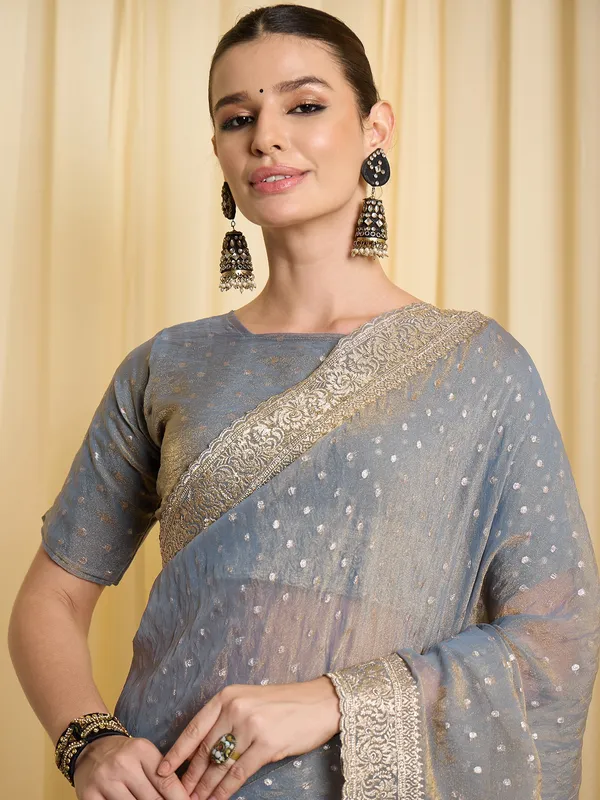 Grey_Satin_Sheer_Embellished_Saree_For_Women