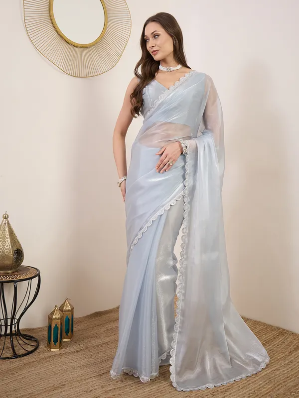 Light_Blue_Satin_Lace_Border_Saree_For_Women