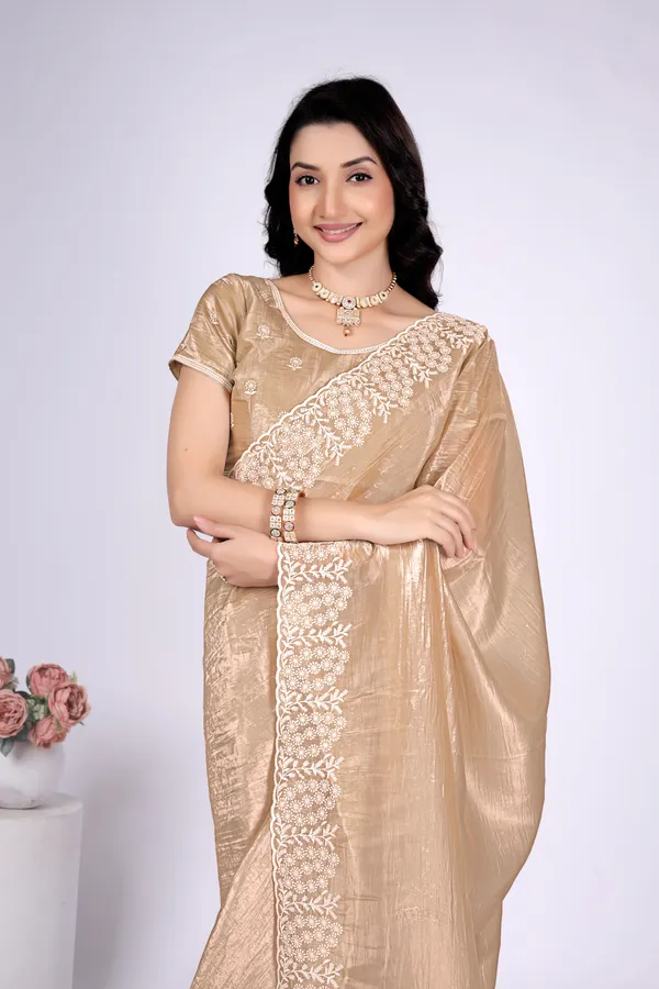 Beige_Satin_Floral_Embroidered_Saree_For_Women
