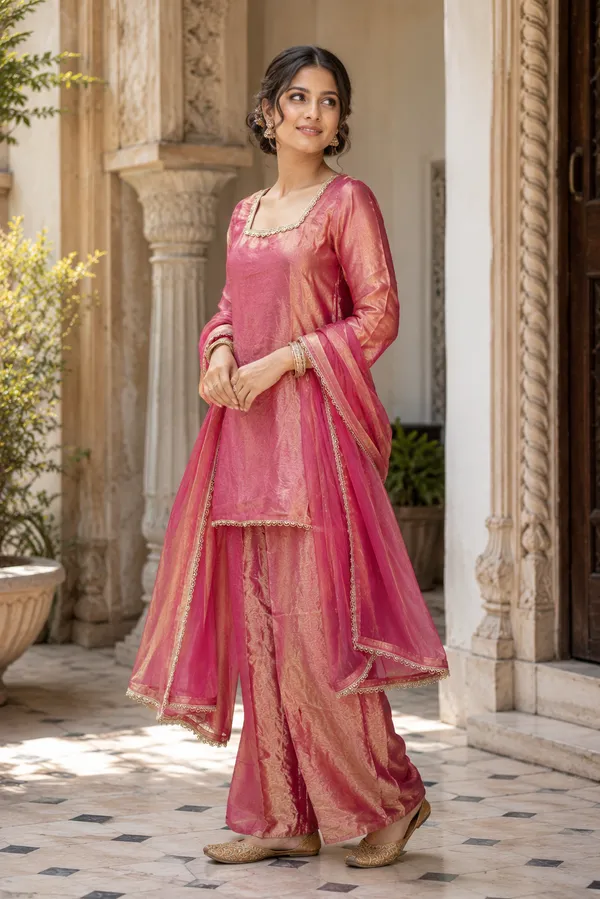 Pink_Satin_Straight_Kurta_Sharara_Set_For_Women