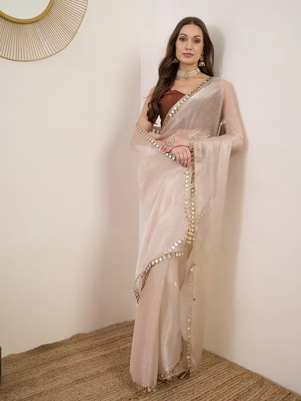 Beige_Satin_Organza_Embellished_Saree_For_Women
