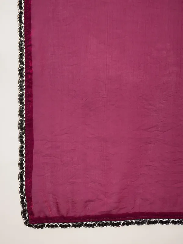 Magenta_Satin_Woven_Lace_Border_Saree_For_Women