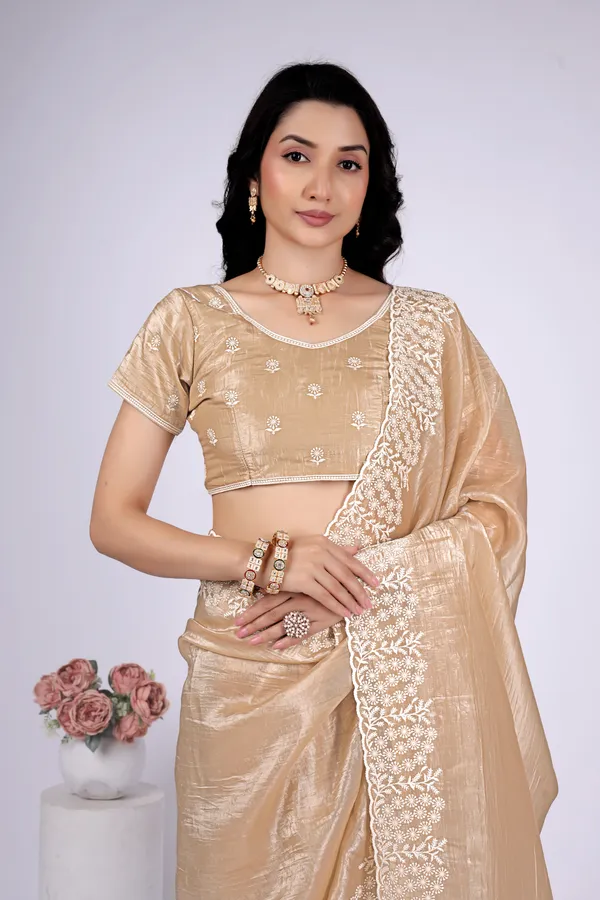Beige_Satin_Floral_Embroidered_Saree_For_Women