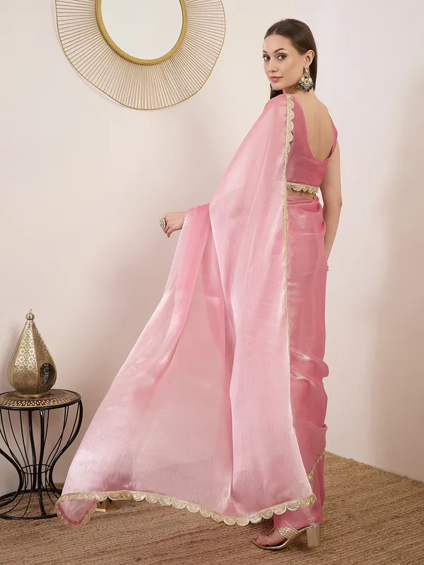 Pink_Satin_Lace_Border_Saree_With_Blouse_For_Women