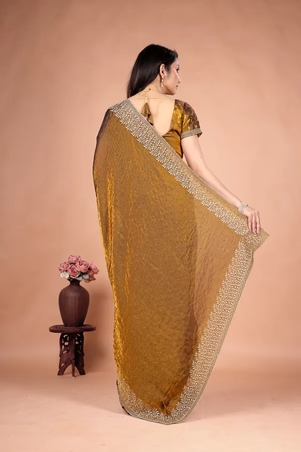 Brown_Satin_Embroidered_Saree_For_Women