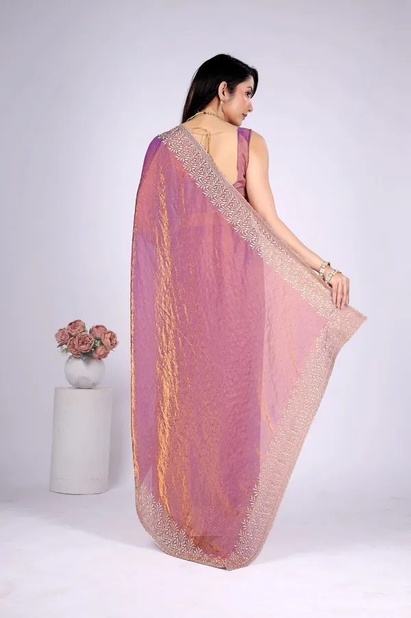 Purple_Satin_Floral_Embroidered_Border_Saree_For_Women