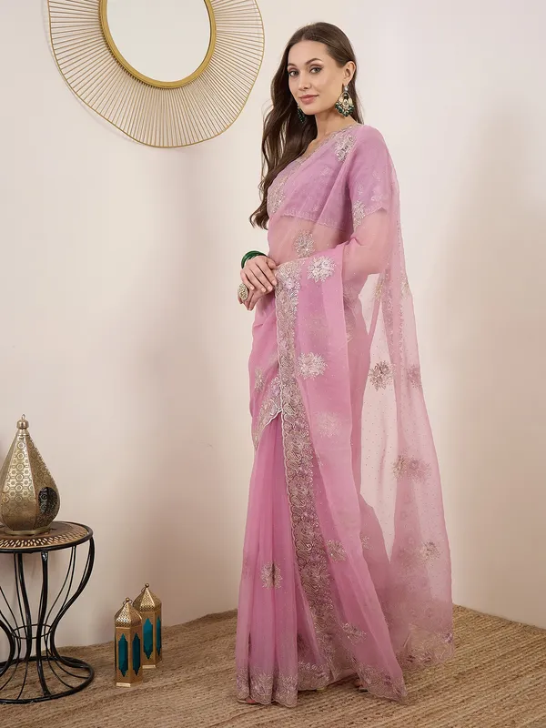Pink_Satin_Embroidered_Ethnic_Saree_For_Women