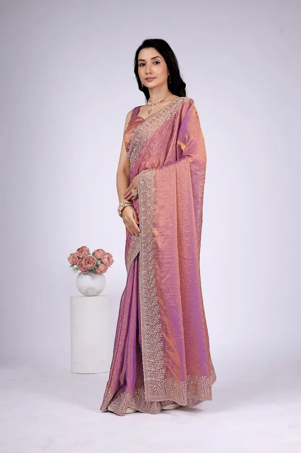 Purple_Satin_Floral_Embroidered_Border_Saree_For_Women
