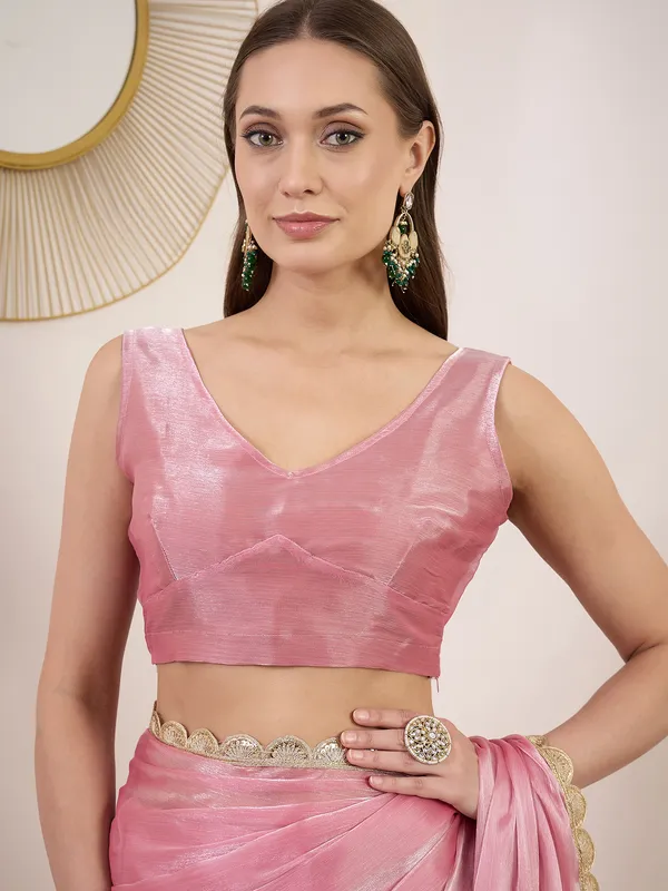 Pink_Satin_Lace_Border_Saree_With_Blouse_For_Women