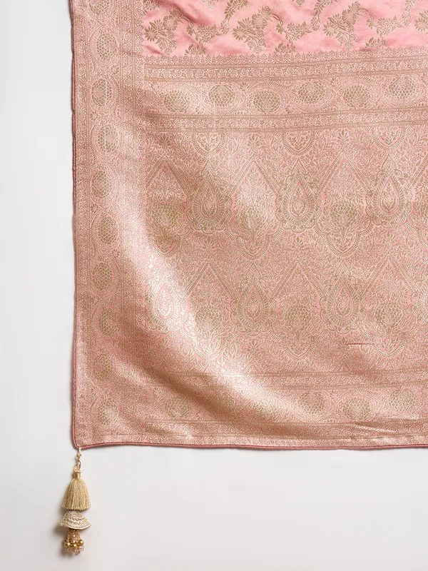 Pink_Satin_Brocade_Woven_Saree_With_Blouse_For_Women