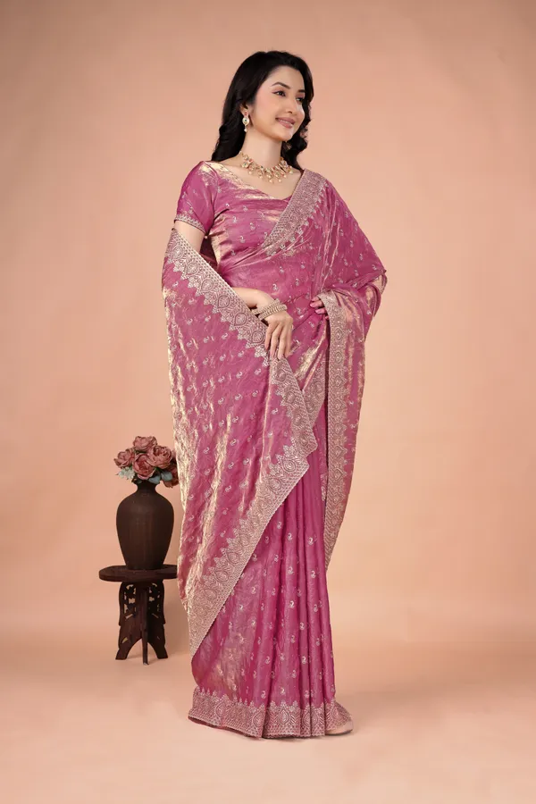 Pink_Satin_Embellished_Ethnic_Saree_For_Women