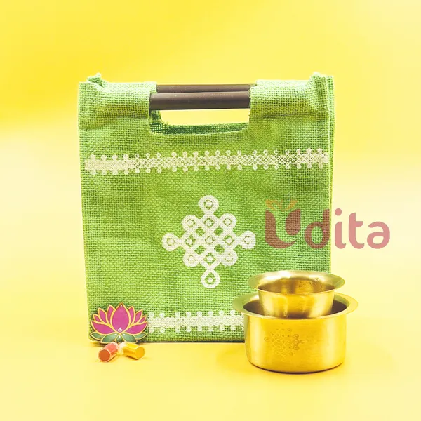 Varalakshmi_Vratham_Brass_Kolam_Dabara_Jute_Bag_Return_Gift_Combo