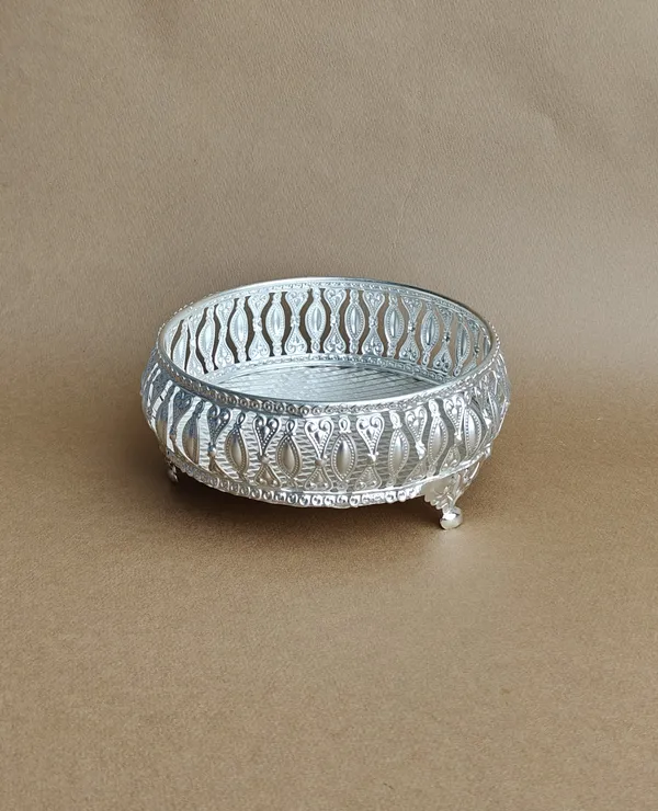 German_Silver_Plain_Gift_Tray_6_Inch