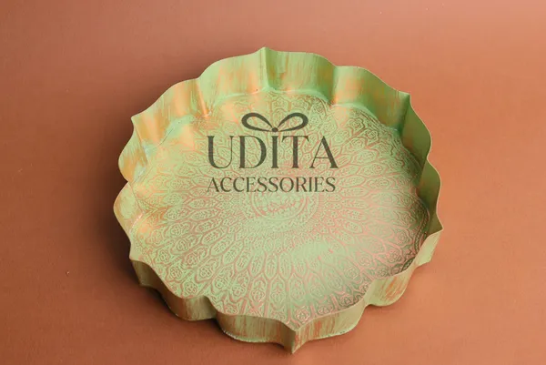 Pista_Green_Festive_Floral_Decorative_Tray_8_Inch