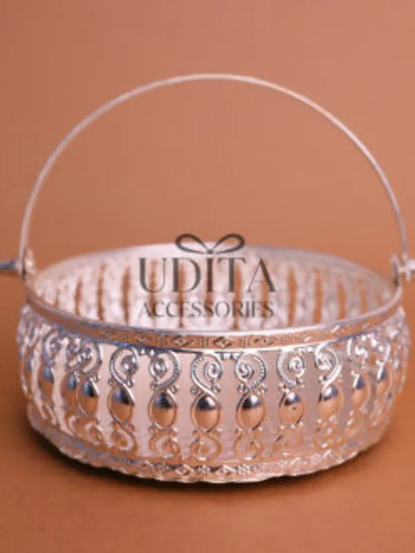 German_Silver_Decorative_Basket_8_Inch