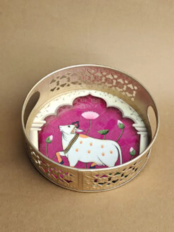 Pichwai_Metal_Tray_6_Inch_Gift_Hamper