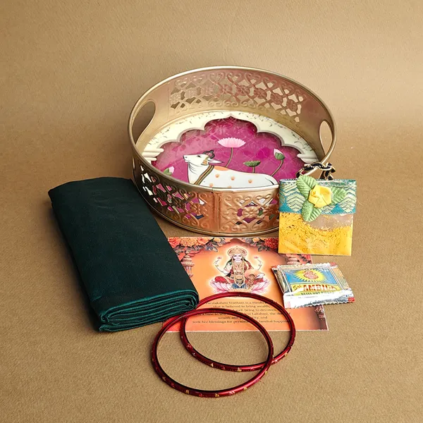 Pichwai_Metal_Tray_6_Inch_Gift_Hamper