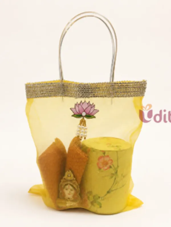 Yellow_Organza_Bag_Floral_Bangle_Box_Return_Gift_Hamper