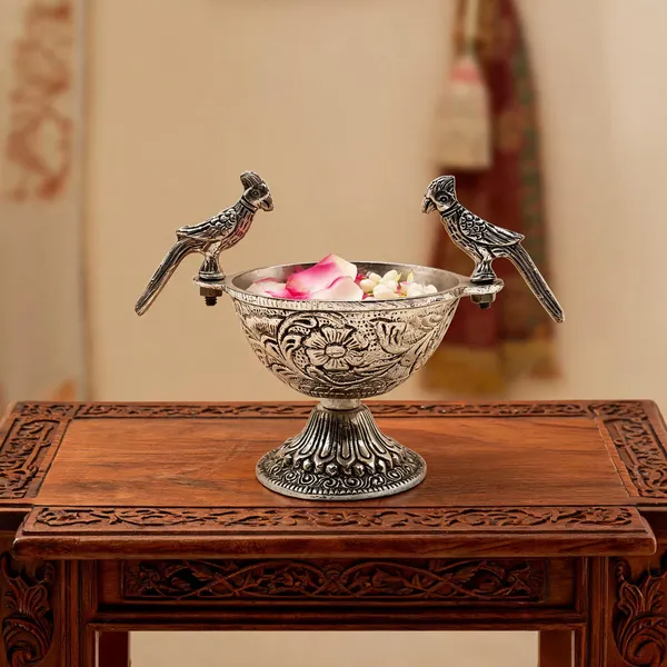 German_Silver_Traditional_Peacock_Handle_Decorative_Bowl