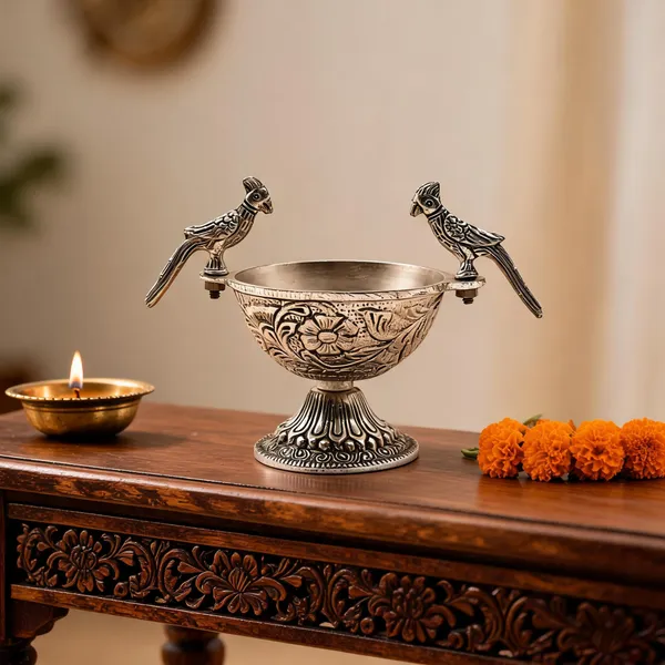 German_Silver_Traditional_Peacock_Handle_Decorative_Bowl