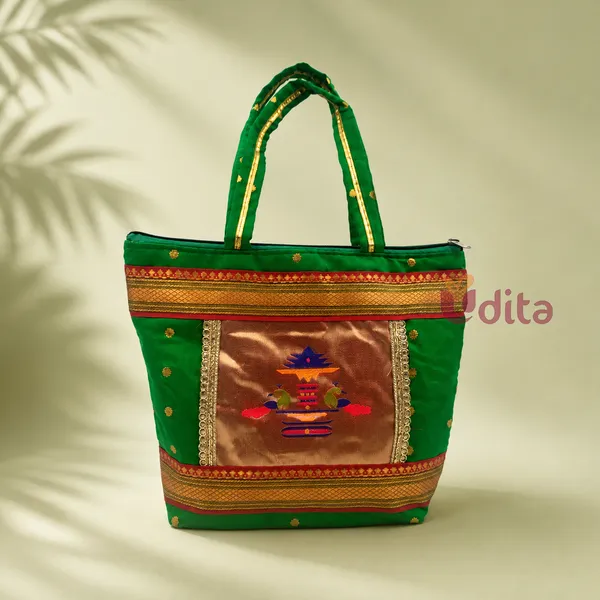 Green_Fabric_Paithani_Zari_Traditional_Gift_Bag