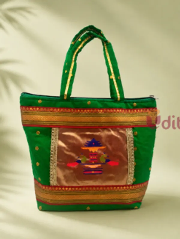Green_Fabric_Paithani_Zari_Traditional_Gift_Bag