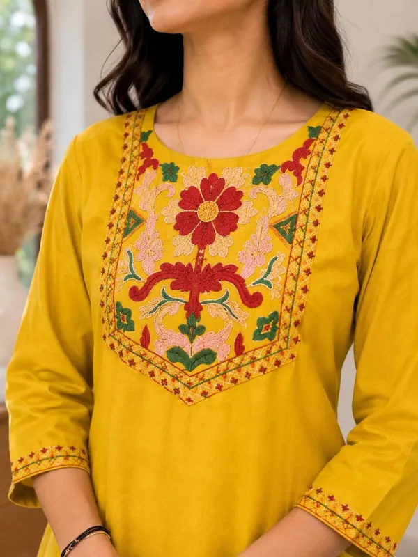 Yellow_Embroidered_Straight_Kurta_Set_for_Women