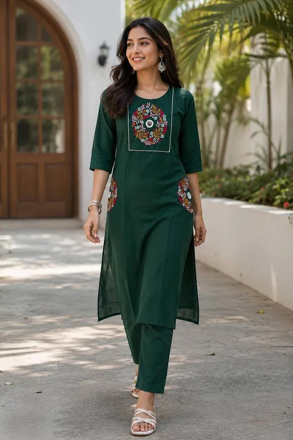 Green_Embroidered_Straight_Kurta_for_Women