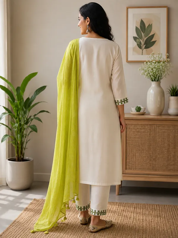 White_Green_Embroidered_Straight_Kurta_Set_for_Women