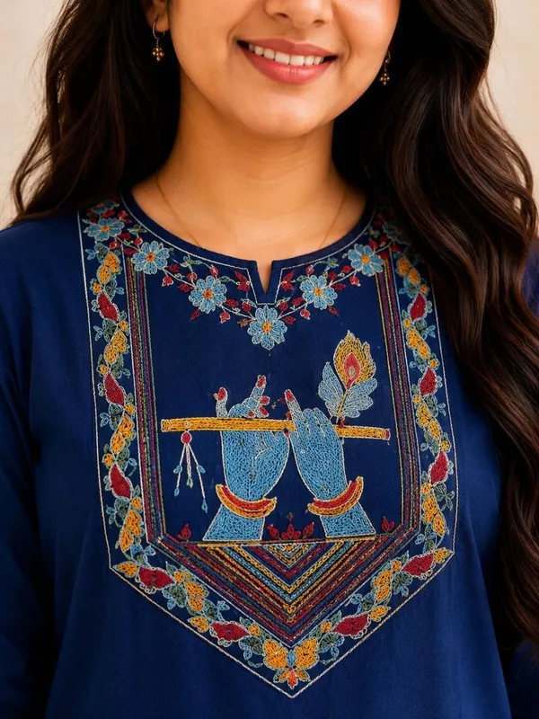 Blue_Embroidered_Straight_Kurta_Set_for_Women