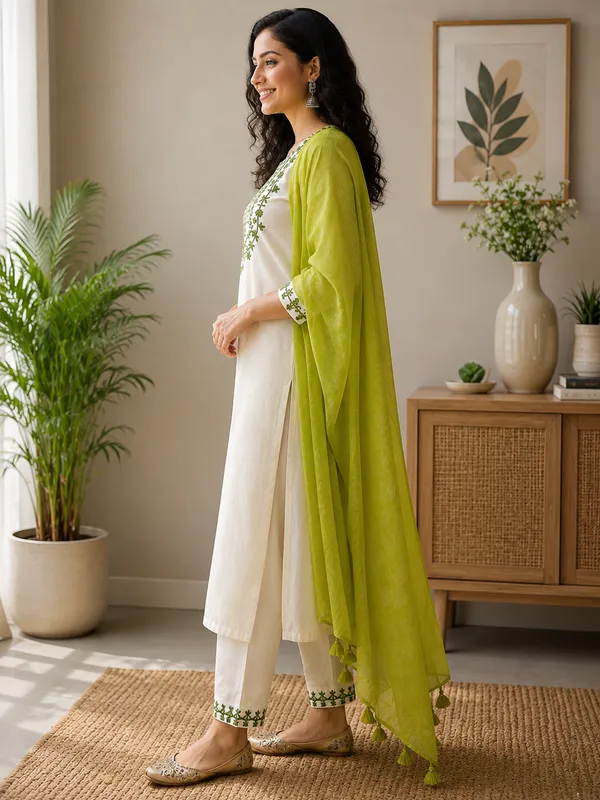 White_Green_Embroidered_Straight_Kurta_Set_for_Women
