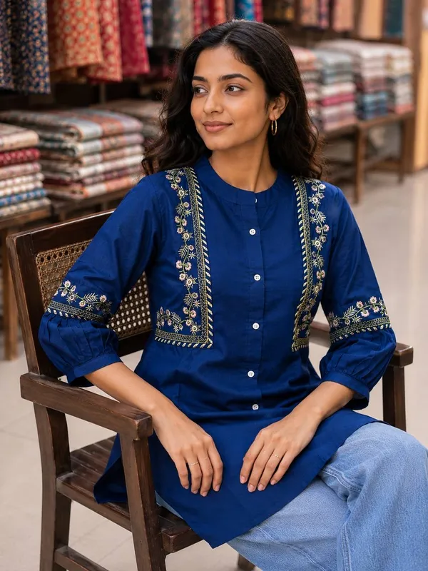 Blue_Embroidered_Straight_Kurta_for_Women