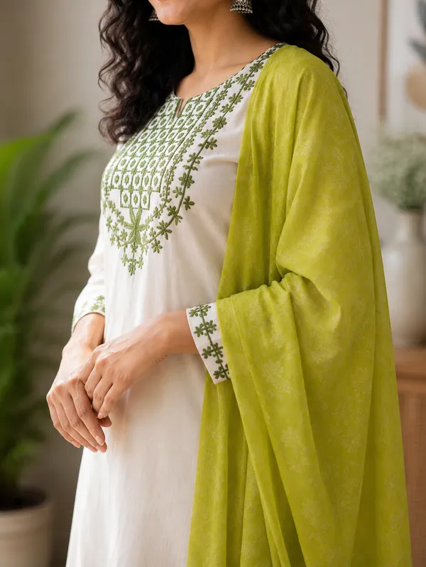 White_Green_Embroidered_Straight_Kurta_Set_for_Women