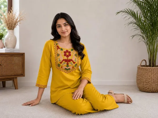 Yellow_Embroidered_Straight_Kurta_Set_for_Women