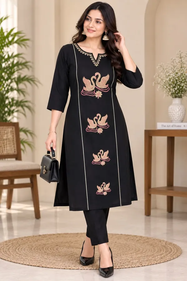 Black_Embroidered_Straight_Kurta_for_Women