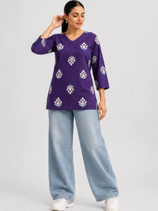 Purple_Printed_Straight_Kurti_for_Women