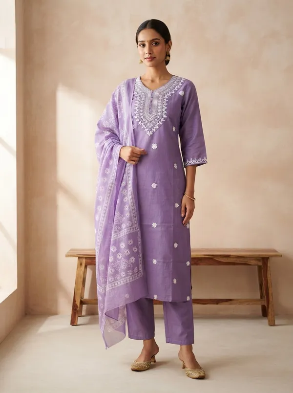 Lavender_Printed_Straight_Fit_Kurta_Set_for_Women