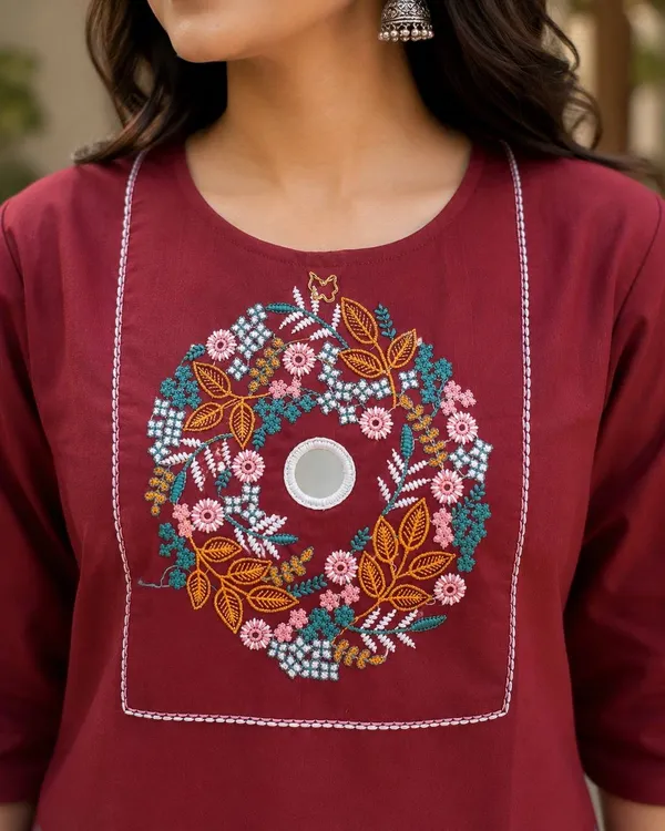 Maroon_Embroidered_Straight_Kurta_for_Women