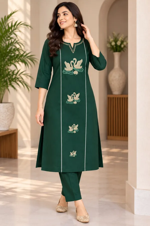 Green_Embroidered_Straight_Kurta_Set_for_Women