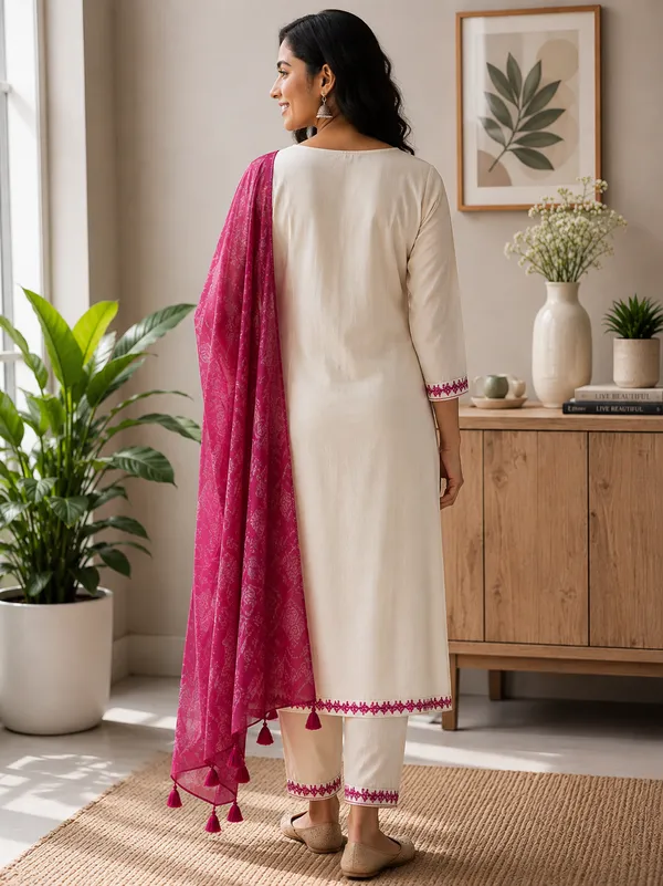 Off_White_Embroidered_Straight_Kurta_Set_For_Women