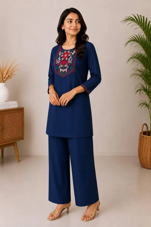 Navy_Embroidered_Straight_Kurta_Set_for_Women
