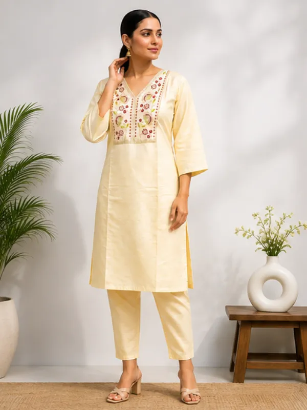 Cream_Embroidered_Straight_Kurta_Set_for_Women